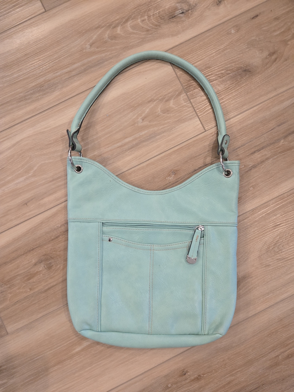 croft & barrow Mint Green Shoulder Bag with Front Zip Pocket